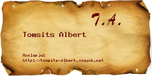 Tomsits Albert névjegykártya