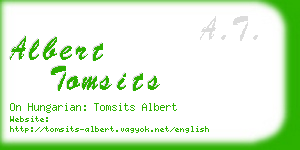 albert tomsits business card